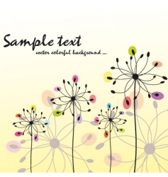 Spring summer floral greeting card vector image