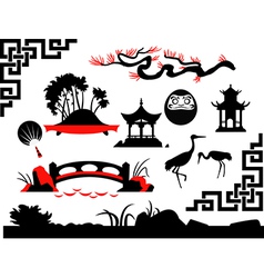 Collection of Asian Garden vector image