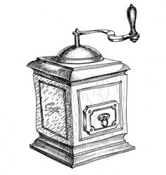 Coffee grinder sketch vector image