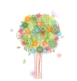 Abstract tree design with arabesques vector image