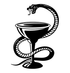 Medicine symbol - snake on cup vector image