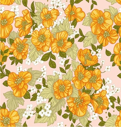 Seamless pattern of yellow wildflowers vector image