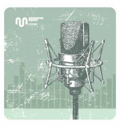 Hand drawn microphone Hand drawn microphone vector image