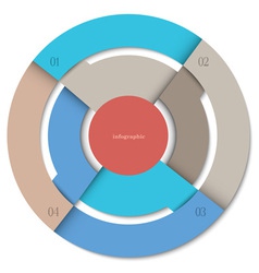 Modern round design template for infographics vector image