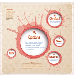 Vintage Web design with wine spots vector image