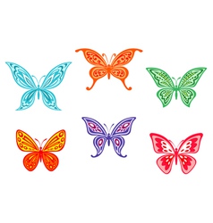 Set of colorful butterflies vector image