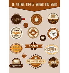 Vintage coffee badges vector image