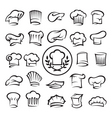 Set of chef hats vector image