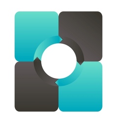 Concept of colorful circular banners with arrows vector image