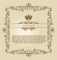 Vintage frame decor ornament vector image