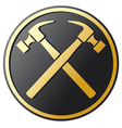 Crossed hammer symbol vector image