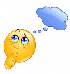 Thinking emoticon vector image