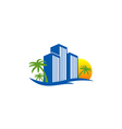 Hotel resort beach travel logo vector image