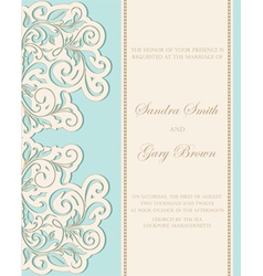 Wedding Invitation floral card vector image
