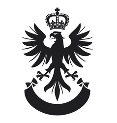 Eagle with crown and banner vector image