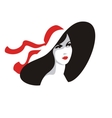 Fashionable woman portrait in big hat vector image