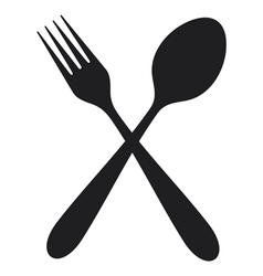 Crossed fork and spoon vector image