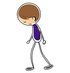 A sketch of a lonely boy walking vector image