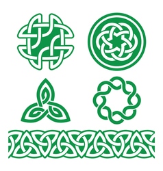 Celtic Irish green patterns and knots - St vector image