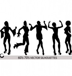 Dancing girl silhouettes vector image