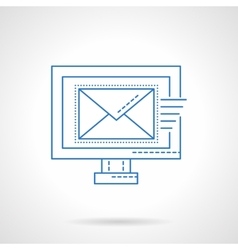E-mail blue flat line icon E-mail blue flat line icon vector image