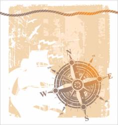 Vintage compass rose vector image