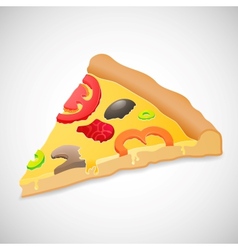 Big piece pizza isolated over white background vector image