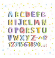 Funny comics font hand drawn lowcase colorful vector image