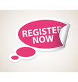 Register now label vector image