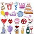Set of birthday doodles vector image