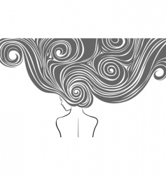 Girl with long hairs vector image