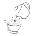 Teapot with teacup vector image