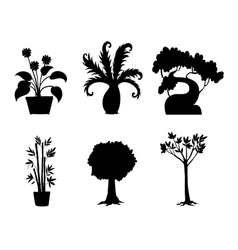 Tree Silhouettes Collection vector image