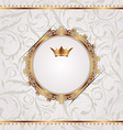 Golden vintage with heraldic crown seamless floral vector image
