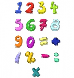 Numbers hand written vector image