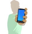 Man and mobile vector image