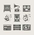 Musical device set of icon vector image