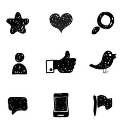 Sketch Social Media icons Sketch Social Media icons vector image