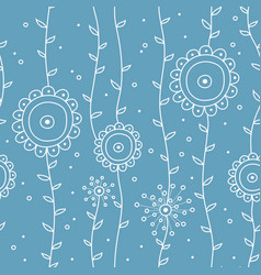 Floral seamless abstract hand drawn pattern vector image