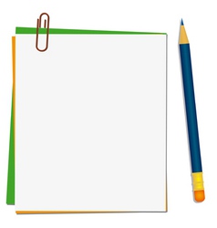 Pencil and paper vector image