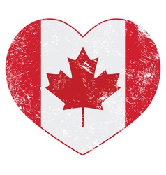 Canada heart retro flag vector image