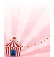 A red circus tent with banners vector image