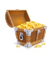 Vintage wooden chest with vector image