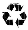 Aged old recycle symbol texture vector image