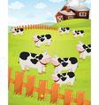 Cows on a farm vector image