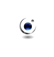 Crescent moon shaped logo vector image