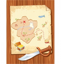 Pirate map vector image
