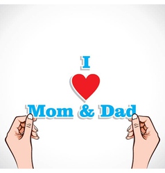 Hearts with infinity sign for mom dad set Vector Image