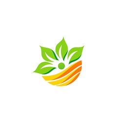 Nutrition leaf eco botany green logo Nutrition leaf eco botany green logo vector image