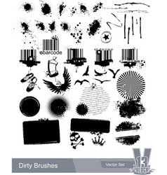 Set of dirty grunge elements vector image